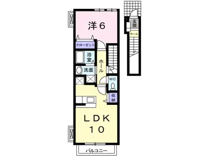 ラフレシールH(1LDK/2階)の間取り写真