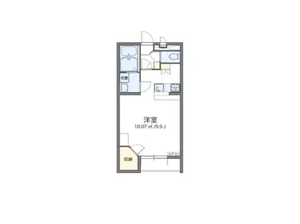 レオパレスぽぽら(1K/1階)の間取り写真