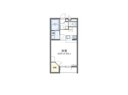 レオパレスぽぽら(1K/2階)の間取り写真