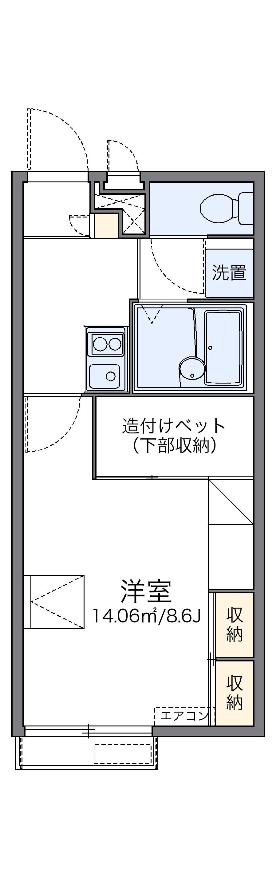 レオパレスメゾン福崎(1K/2階)の間取り写真