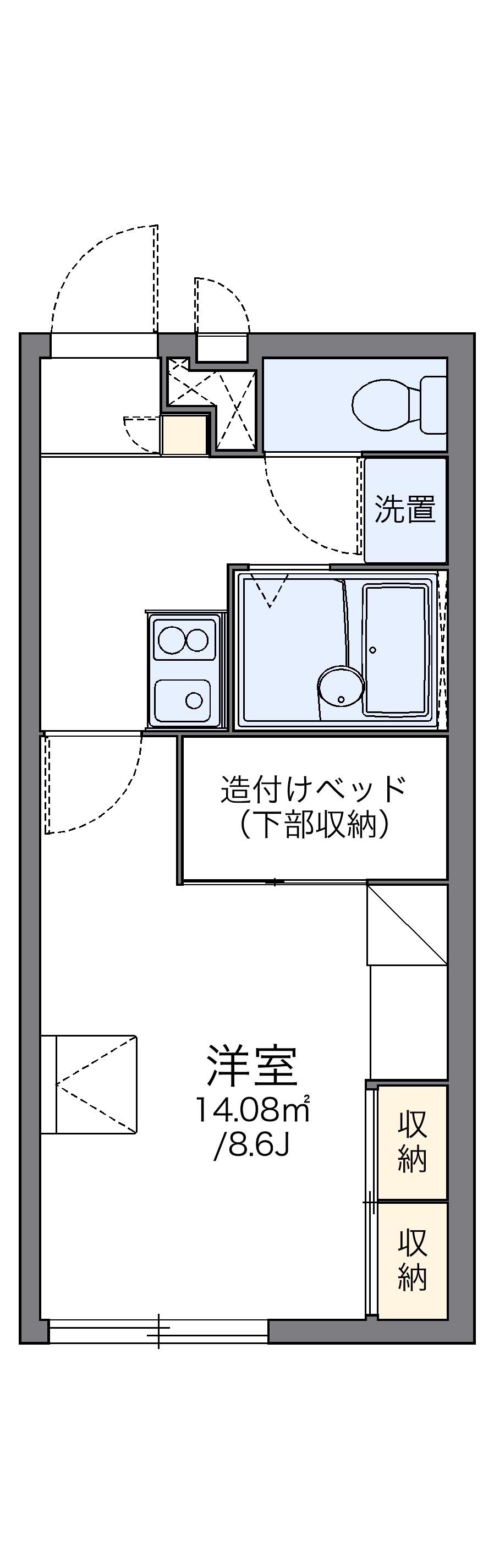 レオパレスグレイス(1K/1階)の間取り写真