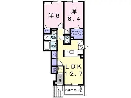 スカイ・ガーデンズ(2LDK/1階)の間取り写真