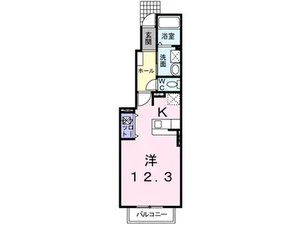 サンセール(ワンルーム/1階)の間取り写真