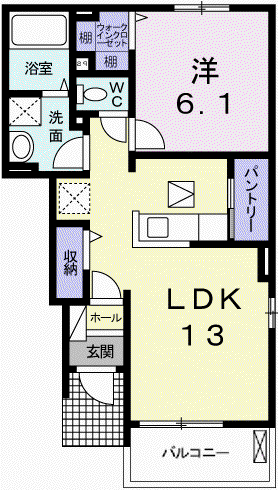 ボニートⅡ(1LDK/1階)の間取り写真