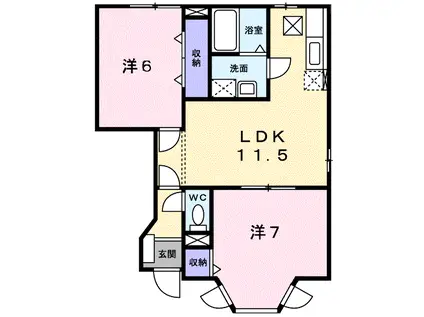 LA・プラティーヌ(2LDK/1階)の間取り写真