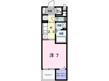 ジュエル2(1K/2階)の間取り写真