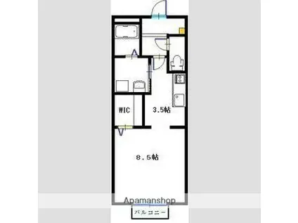 ラ・ルーチェ(1K/2階)の間取り写真