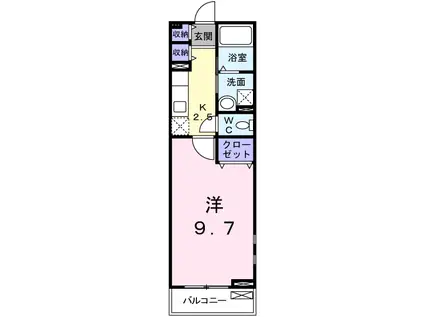 フィオレンティーナ(1K/2階)の間取り写真