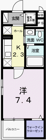 ブルーベル(1K/1階)の間取り写真