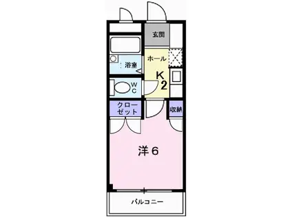 ウエルメント赤穂(1K/2階)の間取り写真