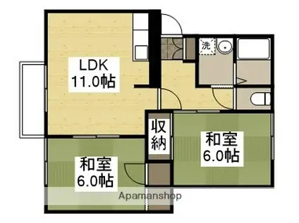 プルミエールガーデン(2LDK/2階)の間取り写真