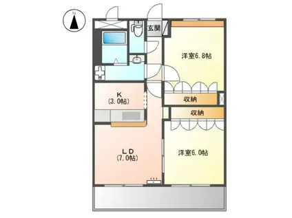 グランディールM(2LDK/2階)の間取り写真