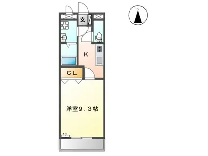 メイプル・パラーシオ(1K/1階)の間取り写真