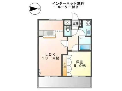 ヴィクトリーステージⅡ(1LDK/2階)の間取り写真