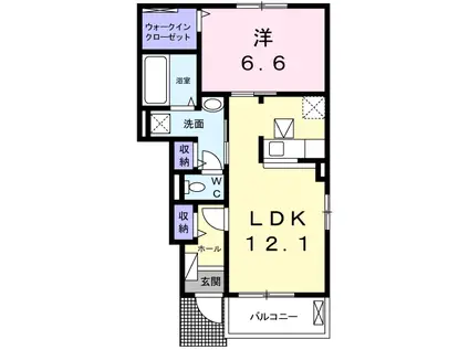 サングレイスA(1LDK/1階)の間取り写真