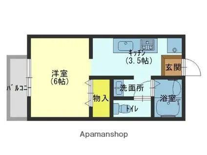 Mメゾン(1K/2階)の間取り写真