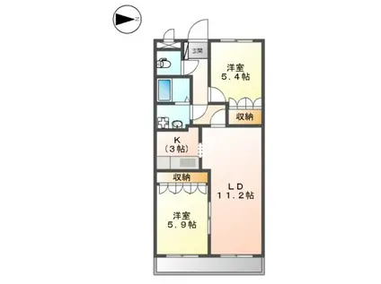 プロニティハウス(2LDK/1階)の間取り写真
