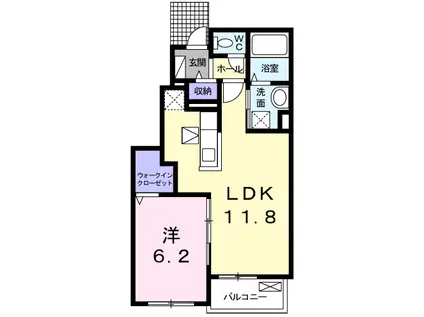 アルモニー・ガーデンⅡ(1LDK/1階)の間取り写真