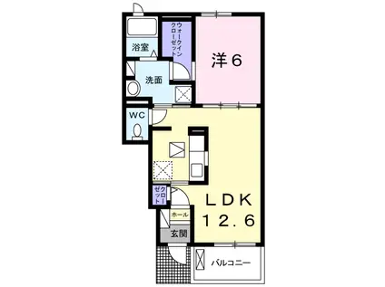 グランデール興浜Ⅲ(1LDK/1階)の間取り写真