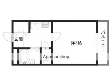 フレシール土山(1K/2階)の間取り写真
