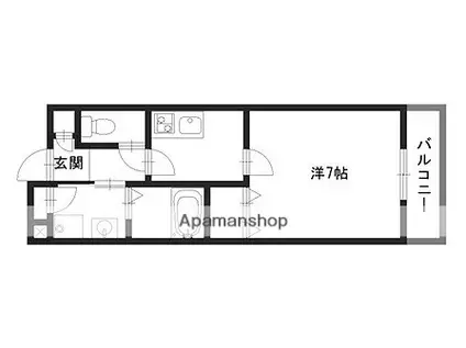 ネオクオーツ神屋 壱番館(1K/2階)の間取り写真