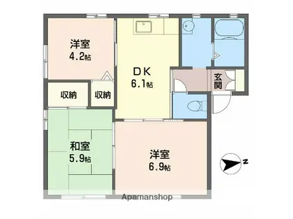 メゾンサンフェニックス(3DK/1階)の間取り写真