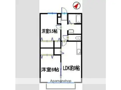 サンフォーレスト A棟(1LDK/1階)の間取り写真