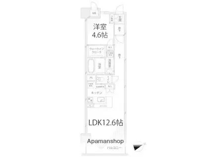 キャッスルコート岩端(1LDK/3階)の間取り写真