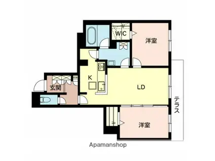 シャーメゾンオリーブ(2LDK/1階)の間取り写真