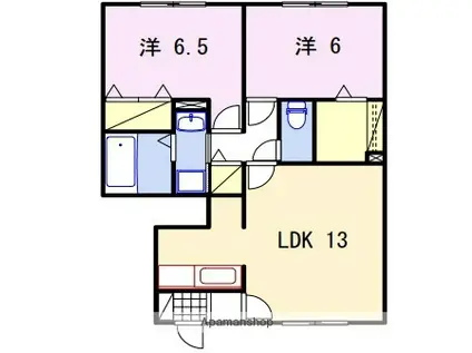 コンフォート花田(2LDK/1階)の間取り写真