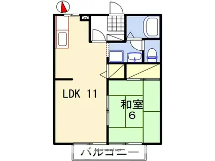 コスモハイツ B棟(1LDK/2階)の間取り写真