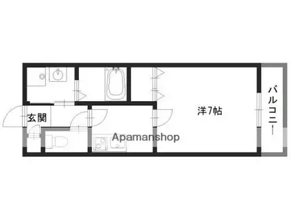 ネオクオーツ幸弐番館(1K/2階)の間取り写真