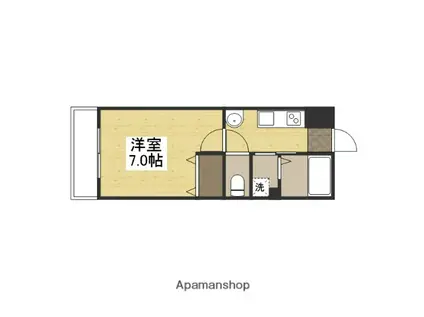 ラフェスタ妻鹿(1K/3階)の間取り写真