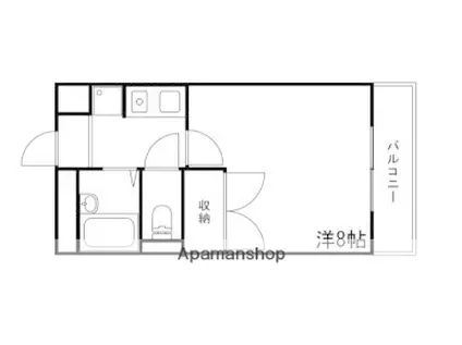 リッチウォーク市役所前B(1K/1階)の間取り写真