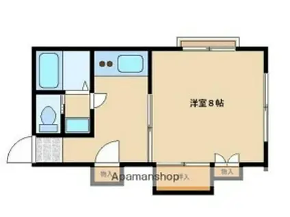 クローバーハイツ(1K/2階)の間取り写真