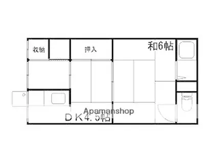 あすかハイム(1DK/2階)の間取り写真