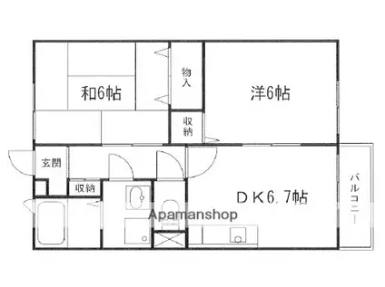 バレンシア下太田(2DK/2階)の間取り写真