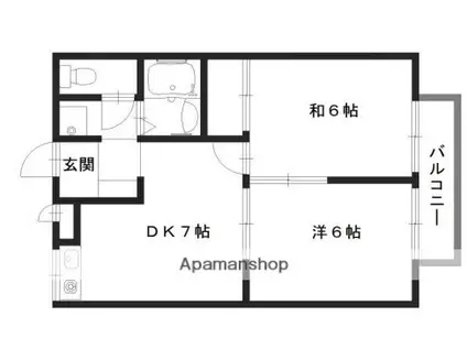 エステートピア宮ノ下Ⅱ番館(2DK/2階)の間取り写真
