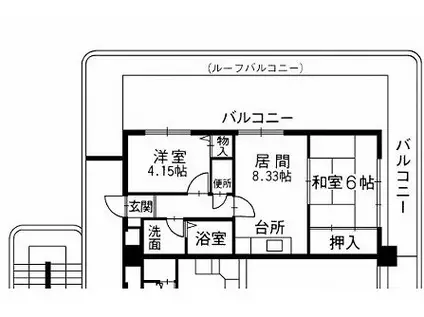 メゾンセルベイル(2DK/5階)の間取り写真