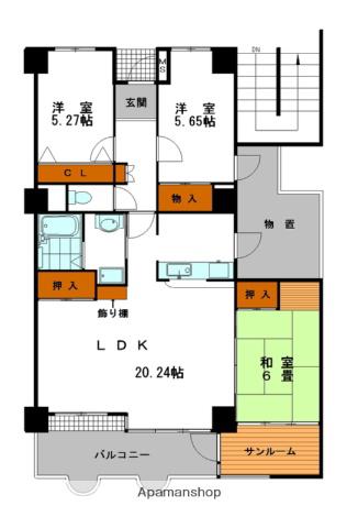 シャトー ブランシェ(4LDK/10階)の間取り写真