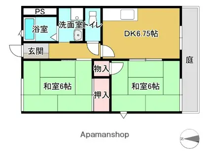 ユウハイツ(2DK/1階)の間取り写真