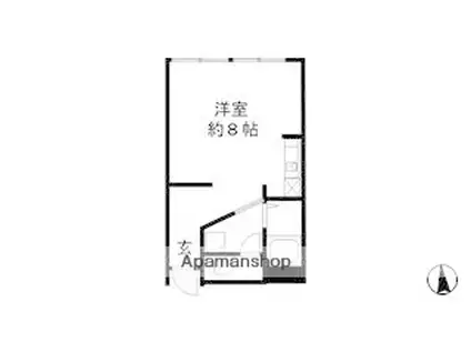 アウトリバーマンション(ワンルーム/4階)の間取り写真