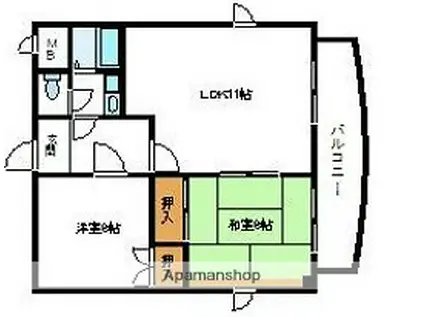 シティーライフ保城(2LDK/5階)の間取り写真