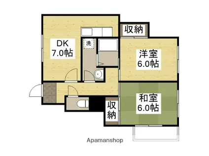 マンション大和(2DK/2階)の間取り写真