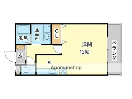 アヴニール今宿(ワンルーム/2階)の間取り写真