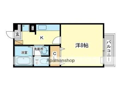 アヴニール今宿(1K/2階)の間取り写真