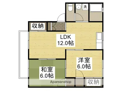 ファミール安室東(2LDK/2階)の間取り写真