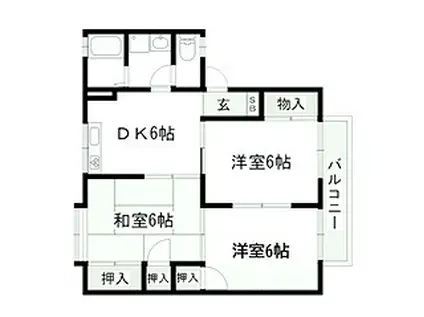 ヒダリタカバネ526(3DK/1階)の間取り写真