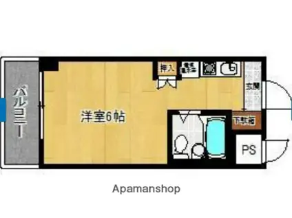 スカイコート姫路(1K/4階)の間取り写真