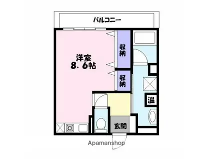 シャトー三和南車崎(ワンルーム/4階)の間取り写真